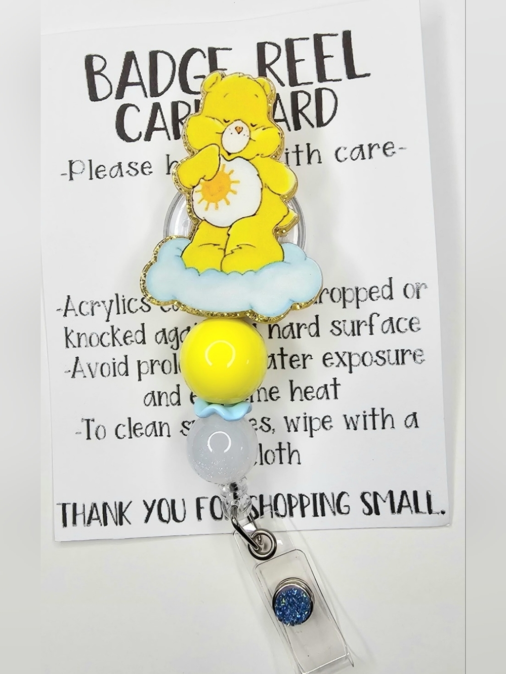 Hand Crafted Yellow and White Key & Card Holder